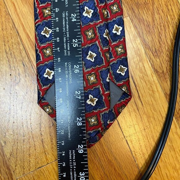 Robert Talbott Tie Men's 58x4 Red Geometric Floral Best of Class Silk Italy USA - Picture 7 of 7